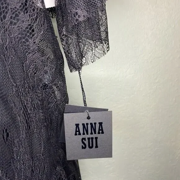 Anna Sui lace drop waist top black - Picture 6 of 7